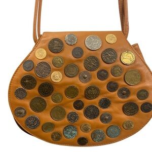 OTELLO Coin-Embellished Leather Shoulder Bag